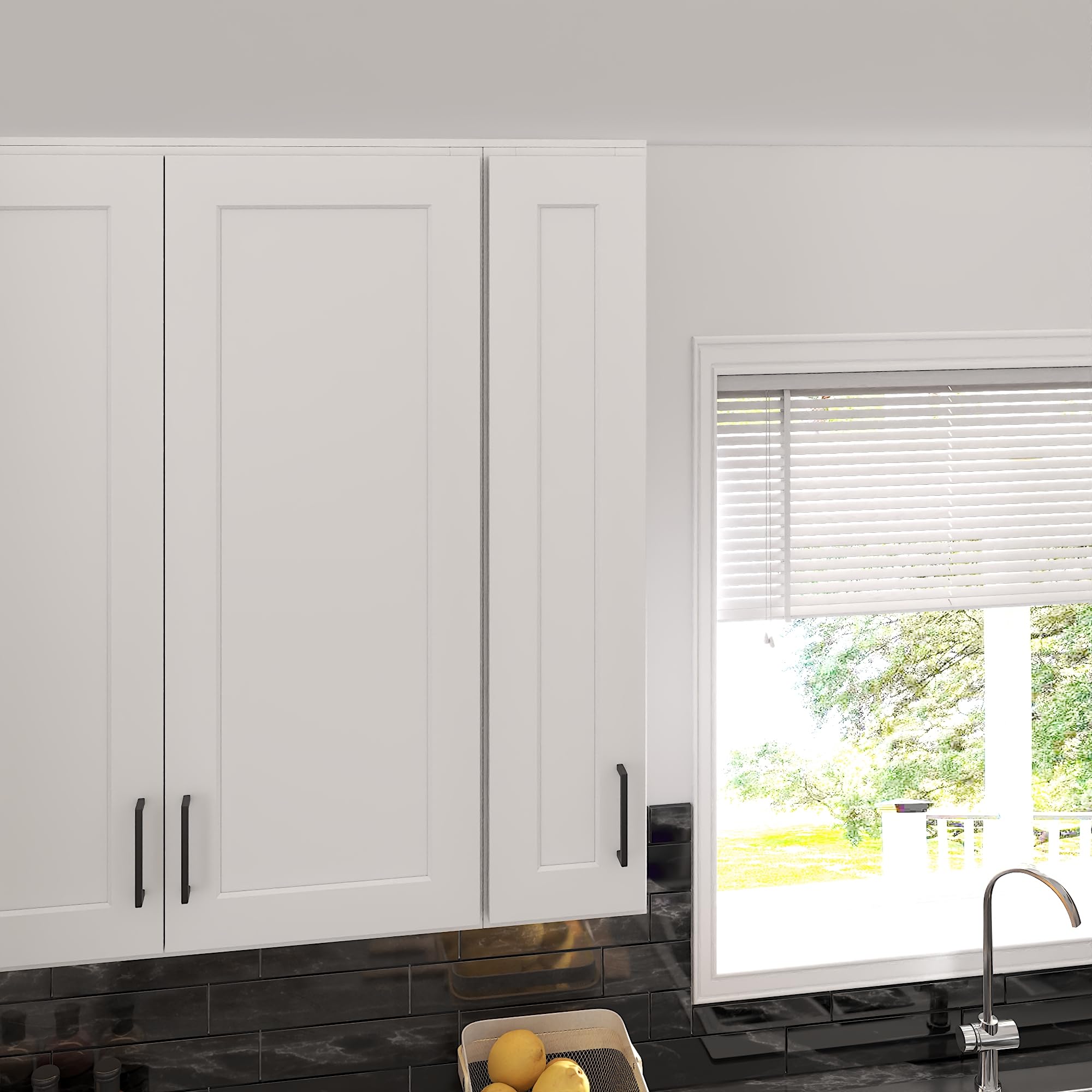 Furinno Shaker 4-Tier Wall Kitchen Cabinet, 1-Door, White
