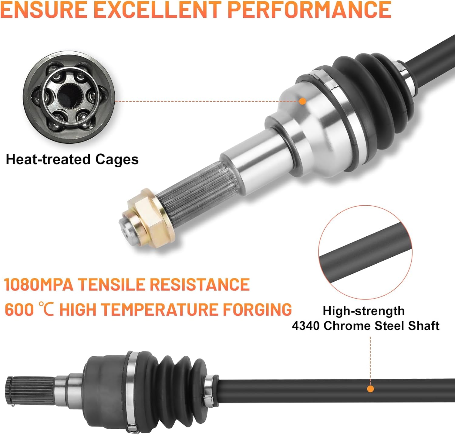 Rear CV Axle Shaft for Yamaha Viking/VI 700 2015 2016 2017 2018 2019 2020, Wolverine 2016-2018 EPS SE 1XD-F531H-00-00 - 1 Pcs Left/Right
