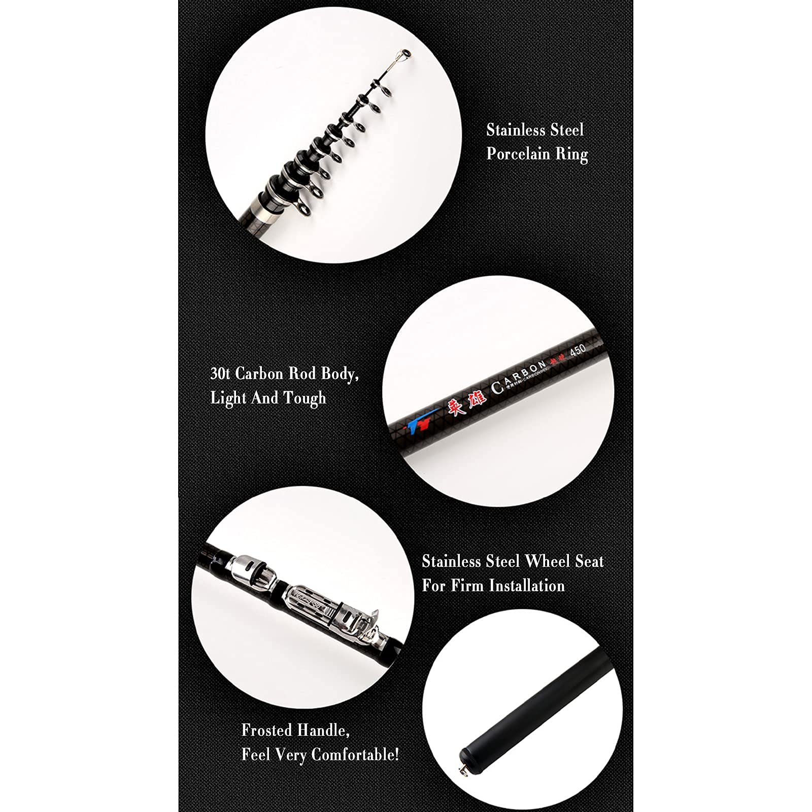 Amazon.co.jp: スピニングフィッシングロッドカーボンファイバーM