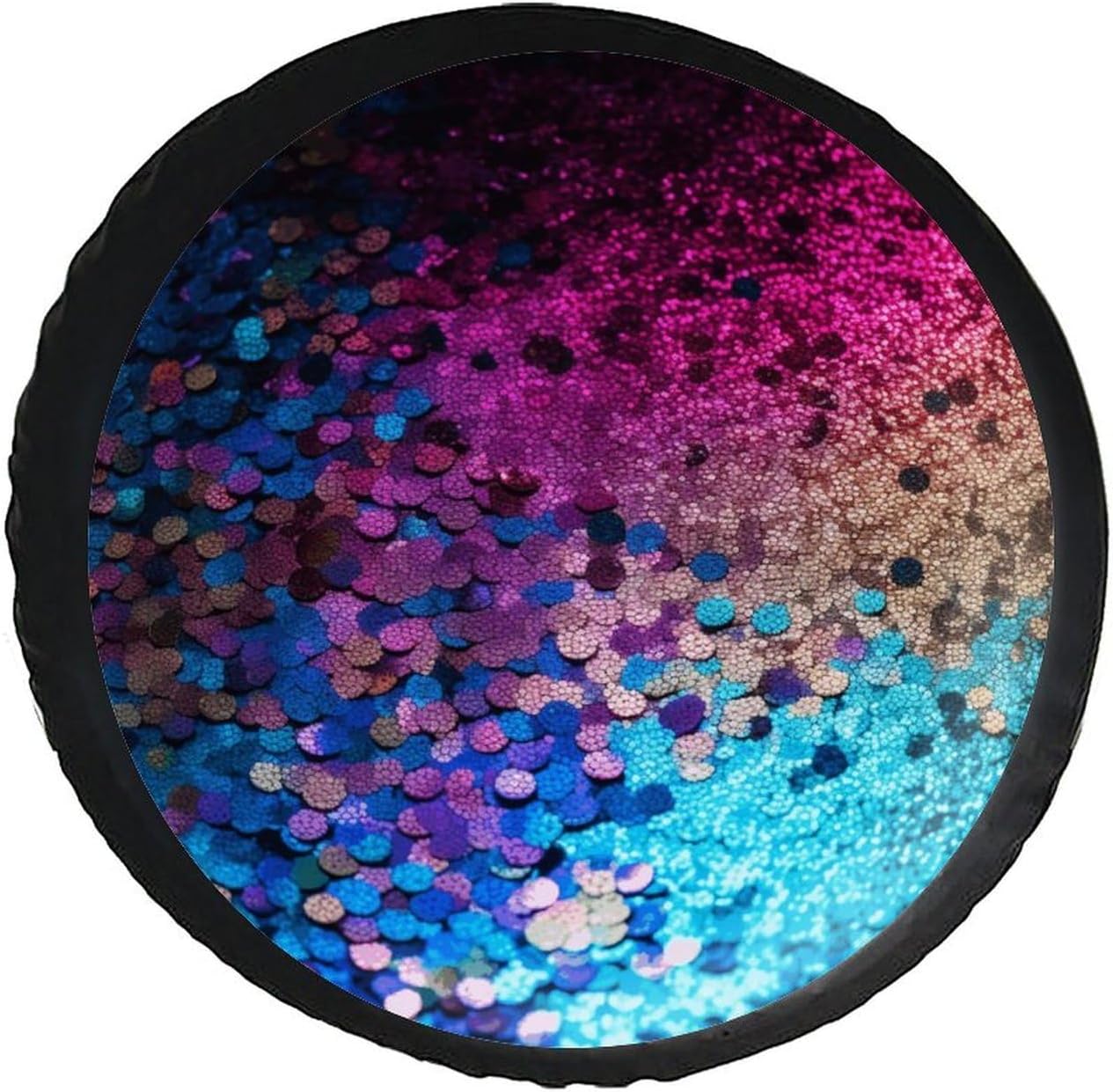 28"-34" Thickening Spare Tire Cover Glitter Sequin Spot Waterproof Leather Tire Wheel Cover for Trailer Jeep RV SUV