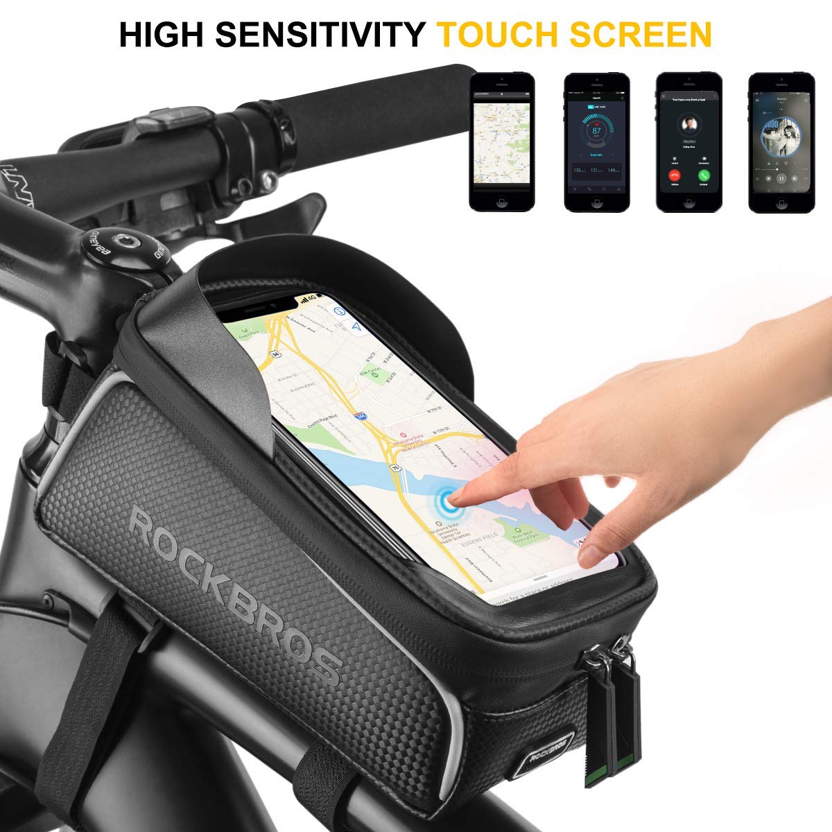 Bolsa Rockbros Para Celular De Bicicleta - Resistente E à Prova D'Água
