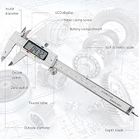 ZHAOMIMI Digitális Tolómérő 150mm Rozsdamentes Acélból - Nagy LCD Kijelzővel, 0,01mm Pontosság, Belső-Külső-Mélység Méréshez 2
