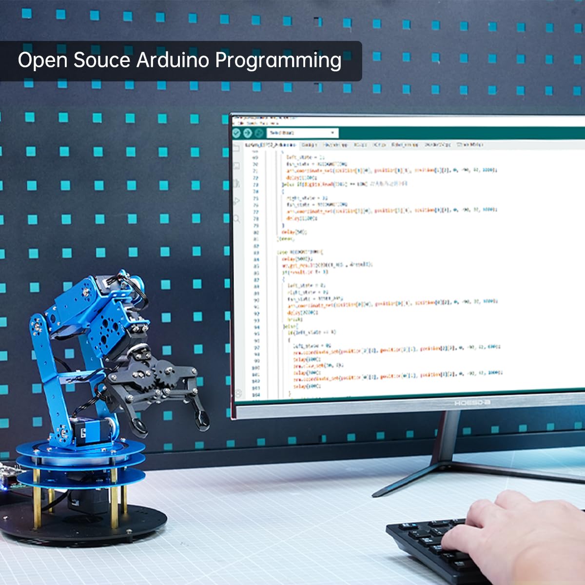 Ramię robota do Arduino AI Vision Interakcja głosowa 6DOF serwo magistrali szeregowej ramię robota, projekt STEM Edukacyjny robot i zestawy inżynieryjne, nauka/kodowanie/programowanie, zestaw pośredni