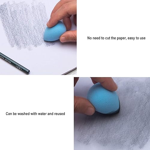 Miniatura 5 de KOOTIKO Juego de 33 piezas de tocones y tortillones de mezcla de arte con papel de lija para bocetos, sacapuntas, herramienta de extensión de lápiz