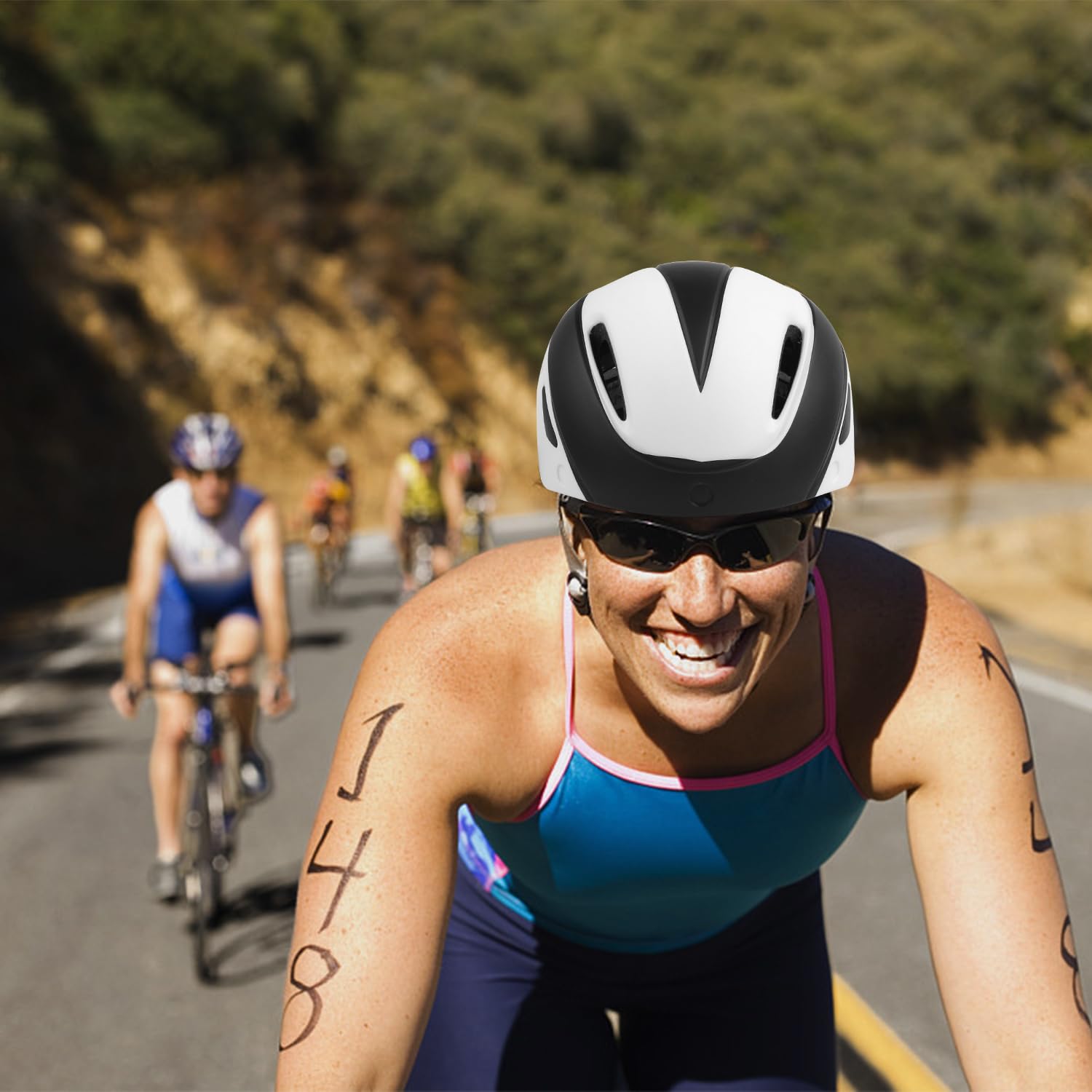 KINGLEAD Casco da Bici per Uomo e Donna, MTB Con Visiera Rimovibile, Traspirante Ultraleggero e Regolabile