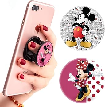 3 Pack Multifunction Cell Phone Stand Finger Holder and Grip Pink Heart,Foldable Phone Kickstand Mount for Smartphones and Tablets