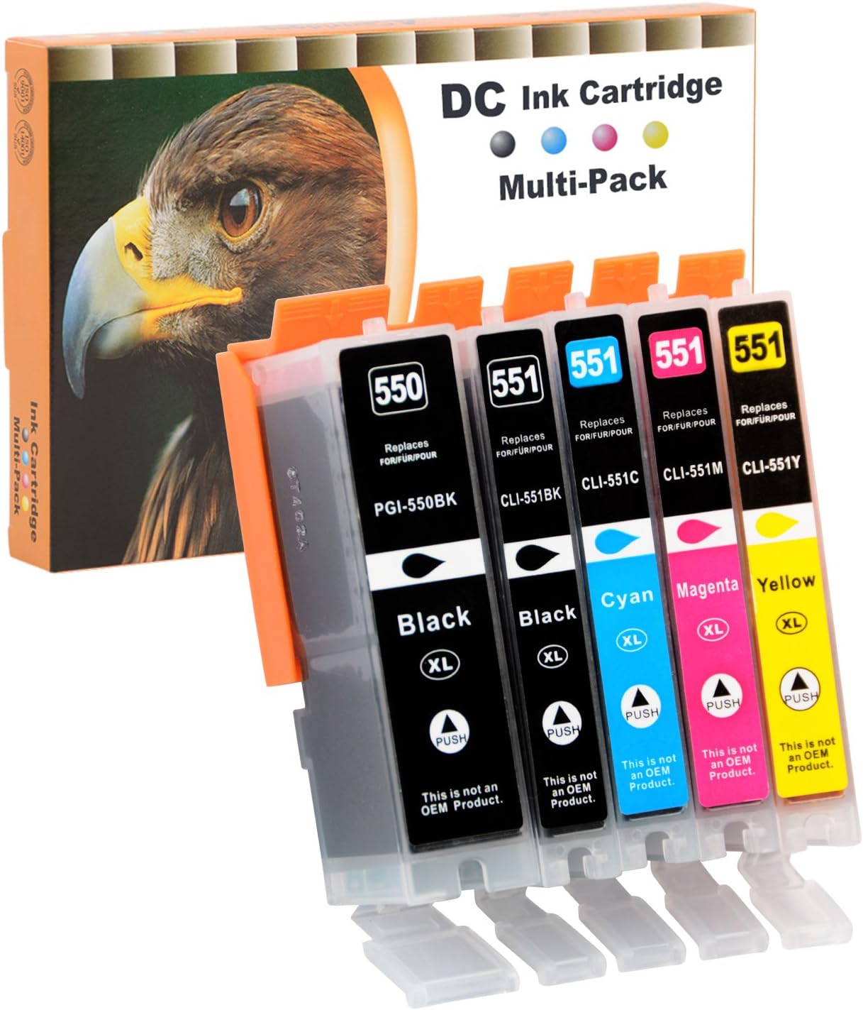 Pack 5 Cartuchos Canon PGI-550XL CLI-551XL Compatibles