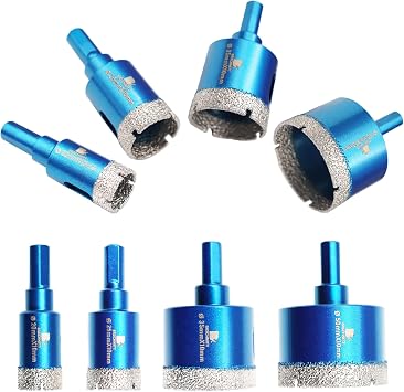 Diamond Dry Drill Bit Tile Drill Bit 20/25/35/50 mm - 4 Pieces Diamond Drill Bit - Hole Saw for Ceramic Granite Porcelain Tiles Porcelain Stoneware Masonry Marble