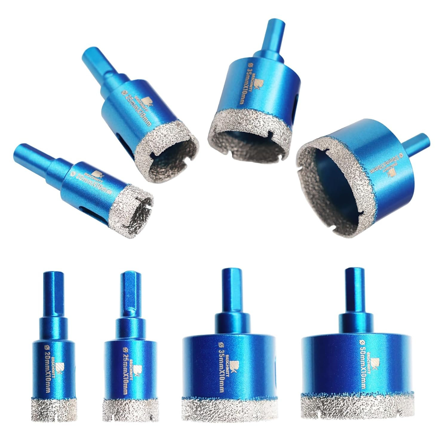 BRSCHNITT ドライダイヤモンドコアドリルビットセット 20/25/35/50mm ダイヤモンドホールソーコアドリルビット 三