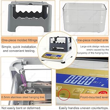 Gold Purity Tester Machine, Gold K Value Tester, Silver Testing Kit, Silver Density Meter, Precious Metals Testing Machine Precious Metal Analyzer, Golds Purity Test Machines(NoPrinter,XF1203K)