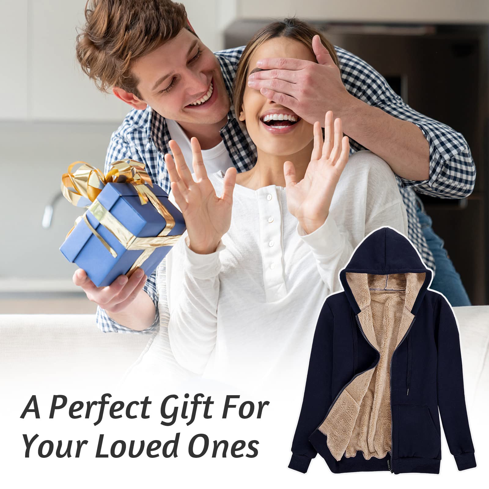 Voqeen Felpe Donna con Cappuccio Caldo Felpa in Peluche Cerniera Coulisse con Tasca Cappuccio Cordoncino Manica Lunga Sweatshirt Hoodies Cappotto Giacca Autunno Inverno