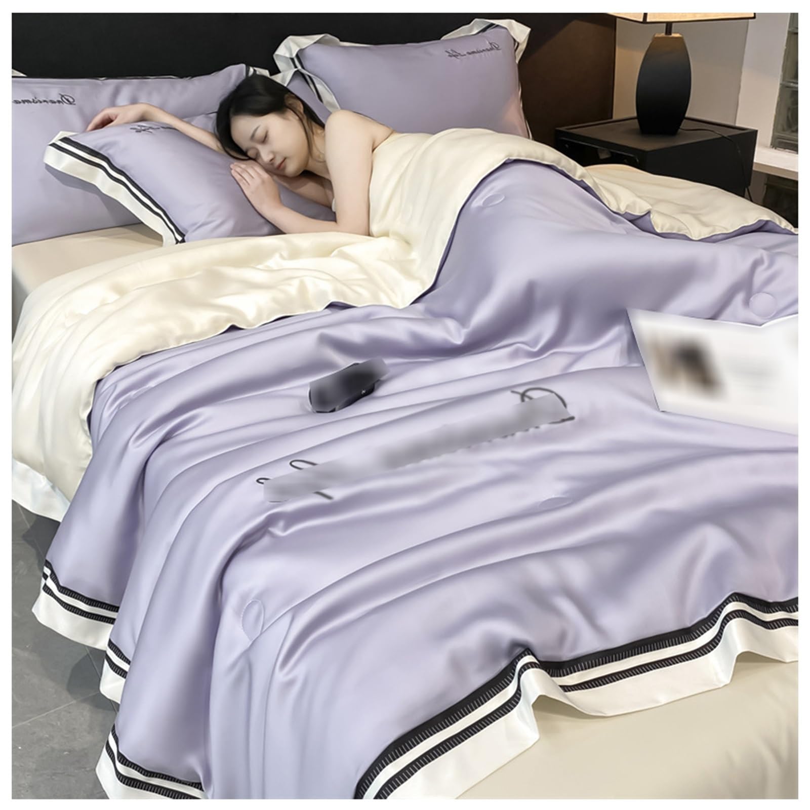 ETUELNOPT Cooling King Duvet for Summer， Summer Cool Sleep. Ice Silk Quilt Blanket Multiple Sizes Washable(A,200x230cm)