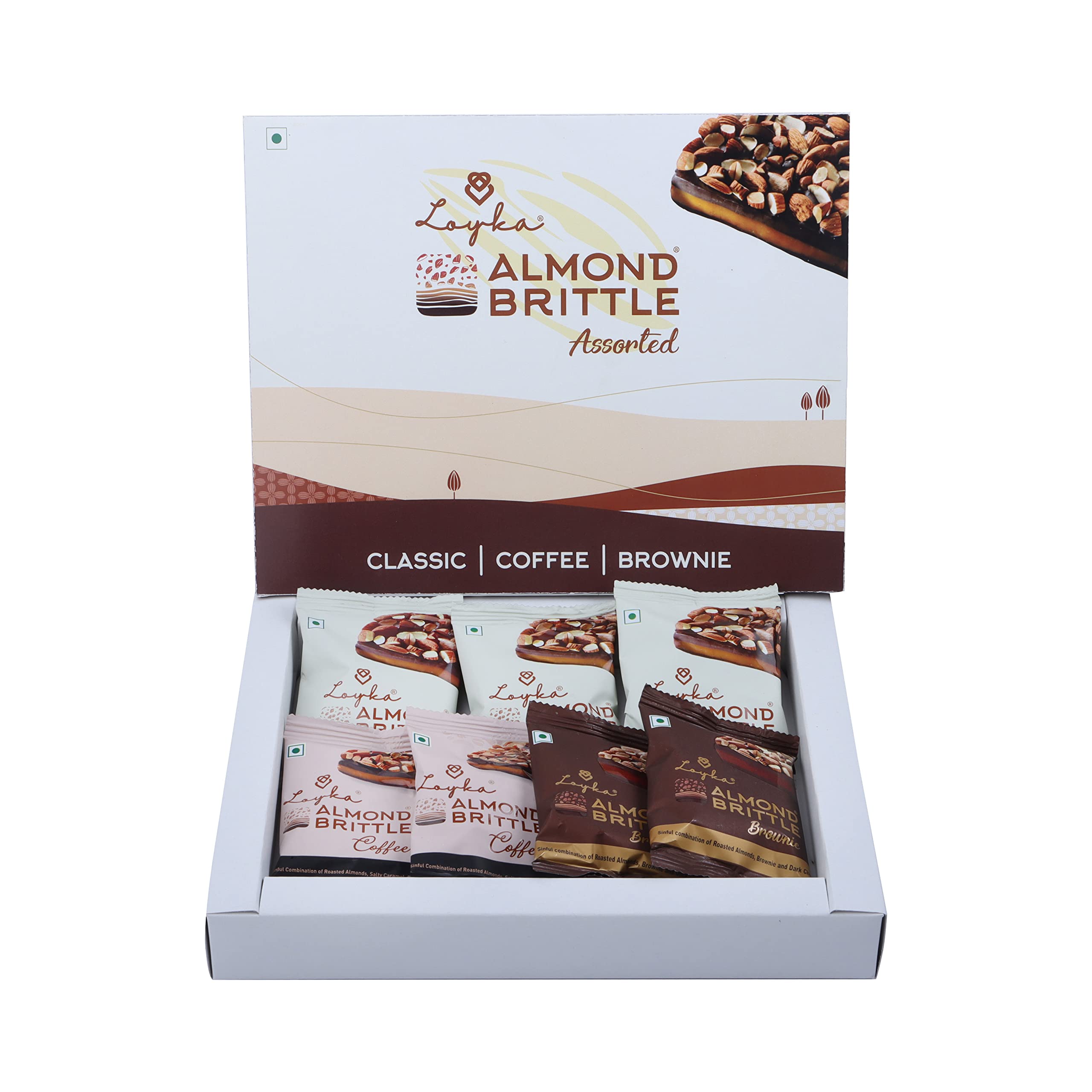 Buy Loyka Almond Brittle Assorted Choco Box 7 pcs Premium Chocolate Gift Hamper Choco