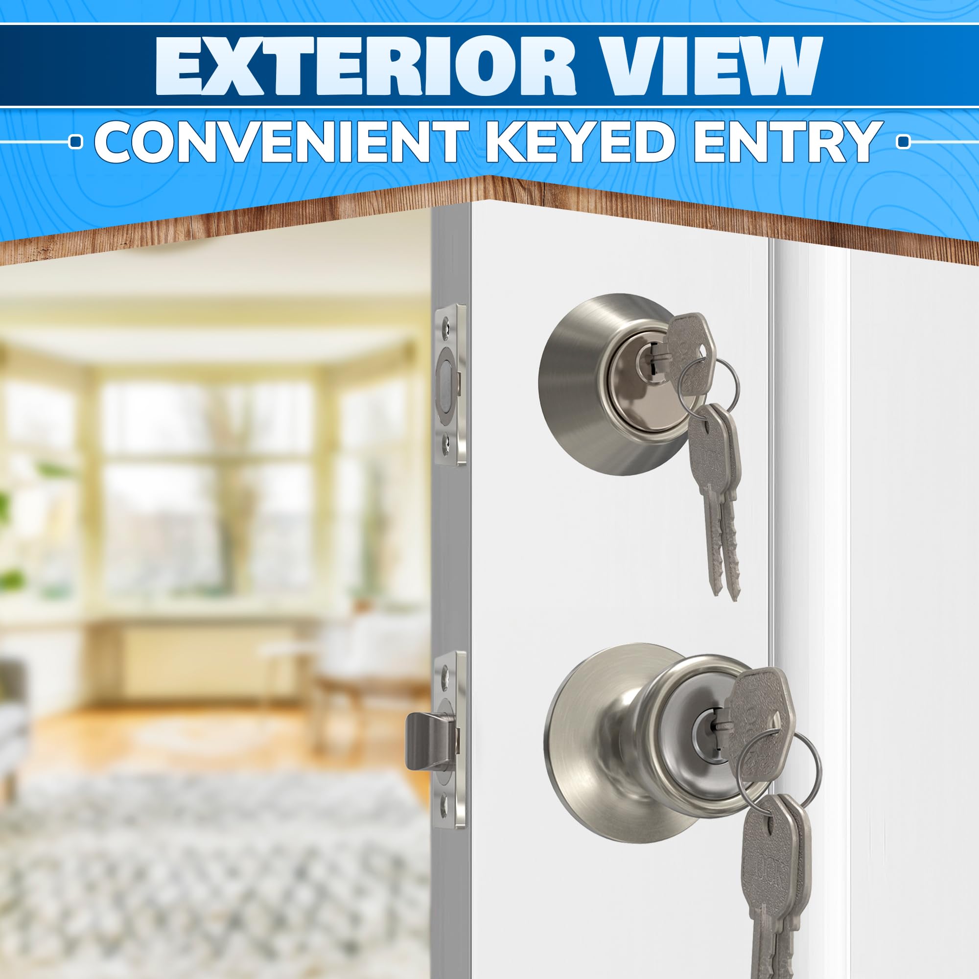 Stainless Steel Mobile Home Door Knobs with Deadbolt -9