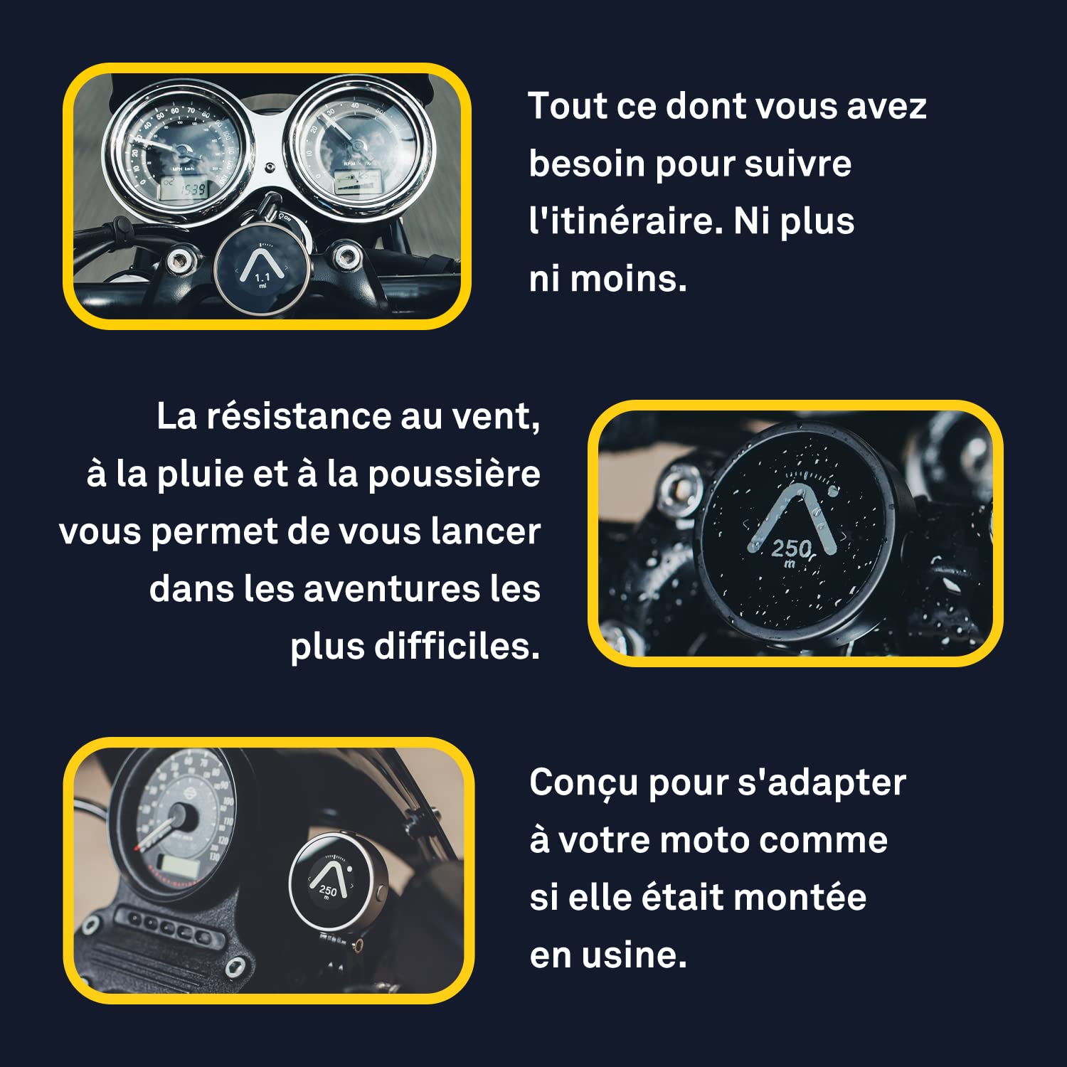 Beeline Moto Gunmetal - GPS Moto/Scooter - résistant aux intempéries - Charge Rapide - 30 Heures d'utilisation