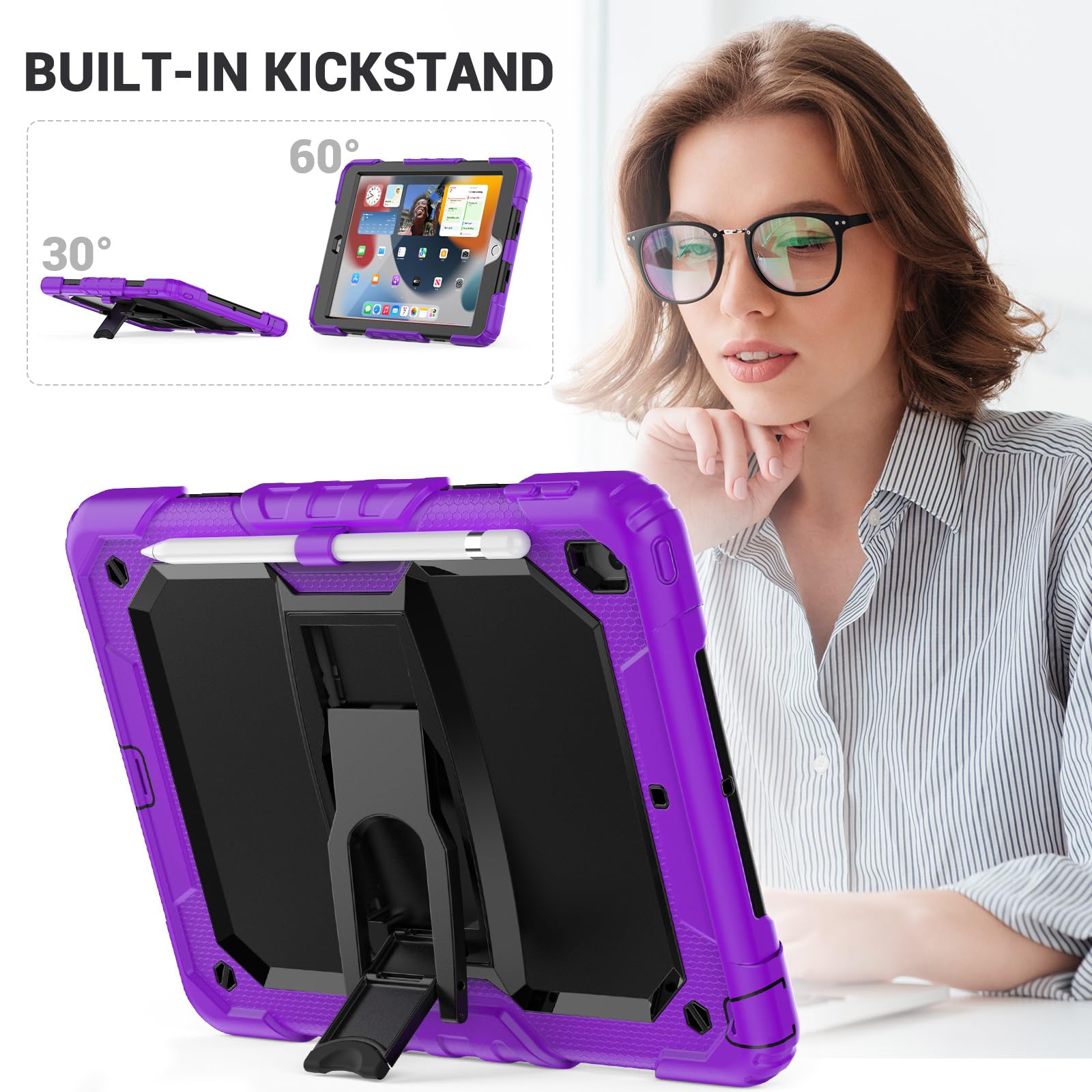 Custodia Antiurto In Silicone Per IPad 10.2 (7ª, 8ª, 9ª Gen) E 10.9 (10ª Gen) - Mignova Con Stand Integrato