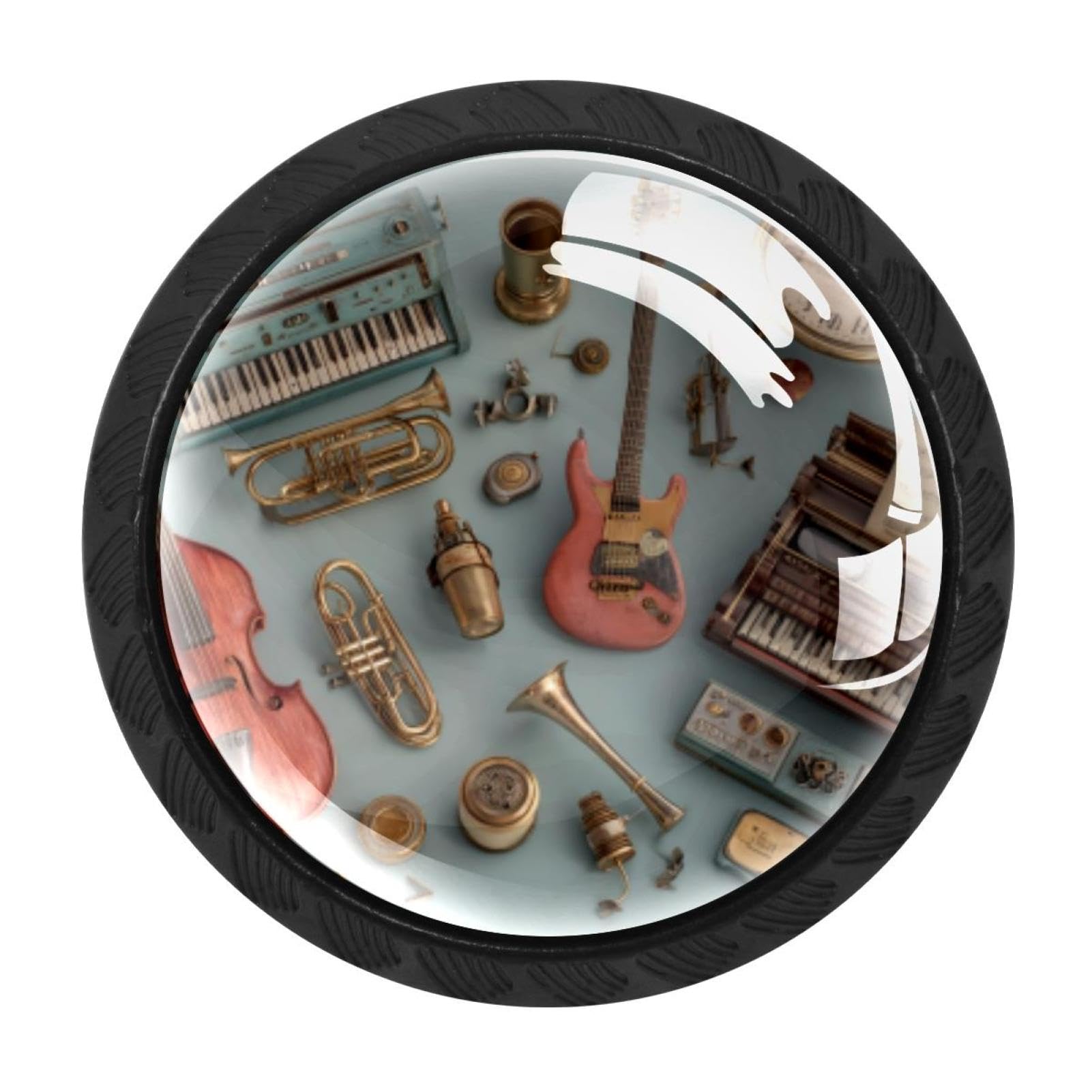 CHENZZZZ Musical Themed Cabinet Knobs 4 Pieces Drawer Kitchen Cabinets Dresser Cupboard Wardrobe Unique Pulls Handles