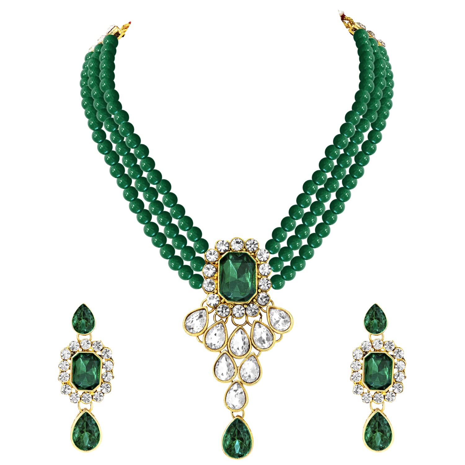 peora Crystal Faux Pearl Jewelry Gift Set for Women-picture-34