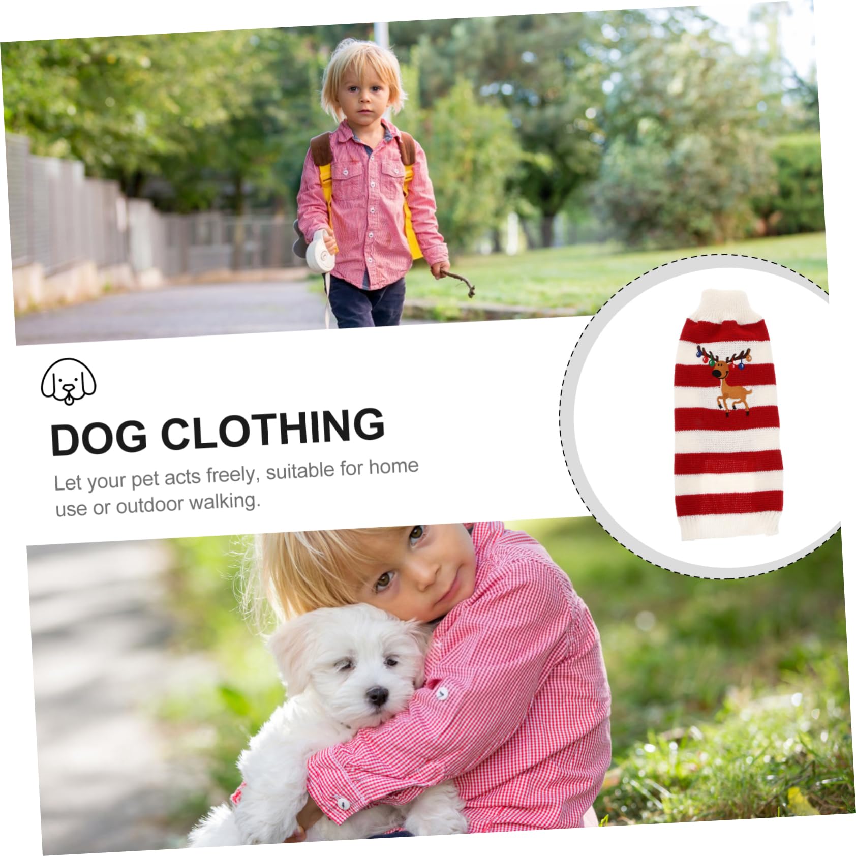 BESPORTBLE Suéter de Punto para Perro de Navidad Suéter de Mascotas de Invierno Color Rojo para Fiestas de Perros