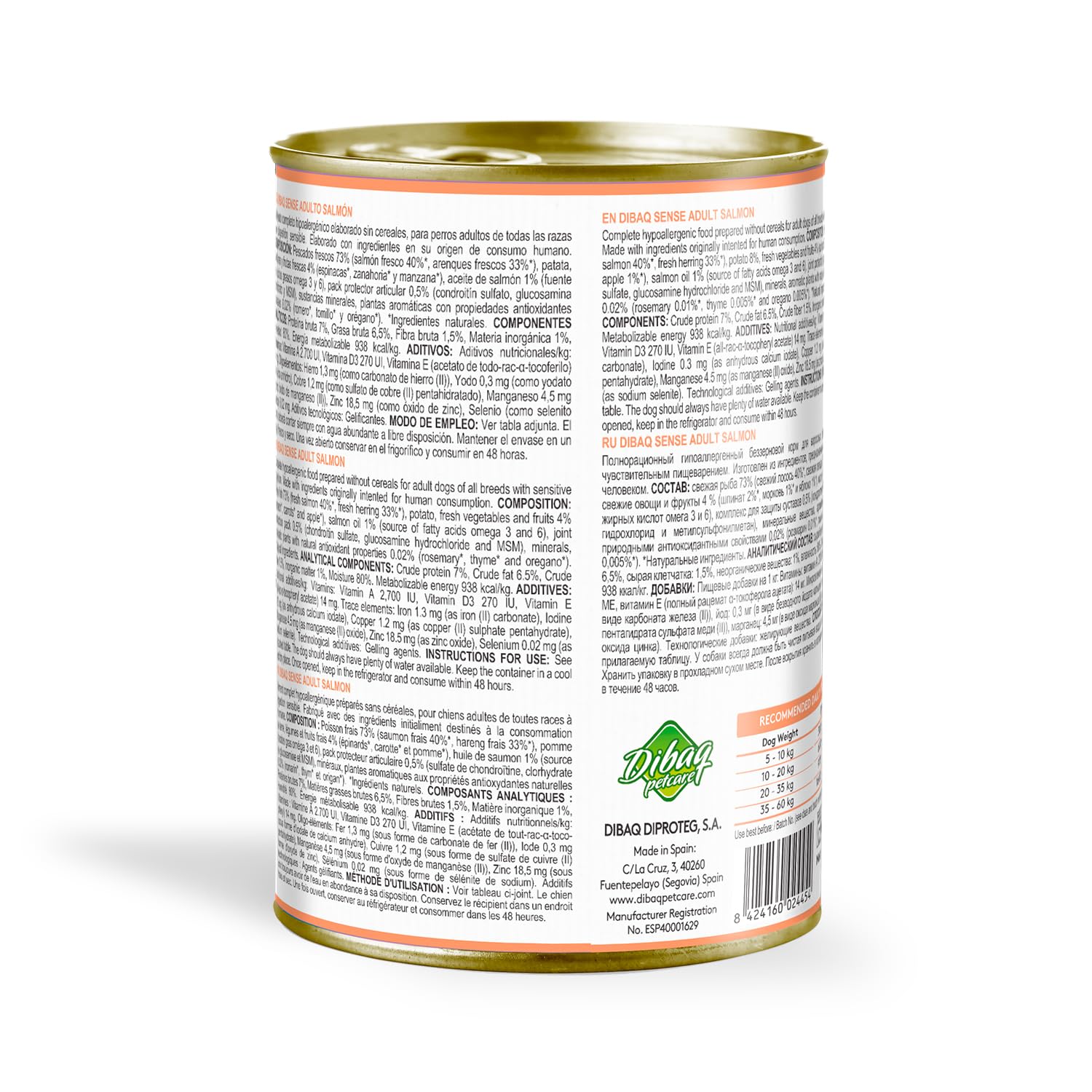 Dibaq Sense Grain Free Salmón, 12 uds x 380 gr