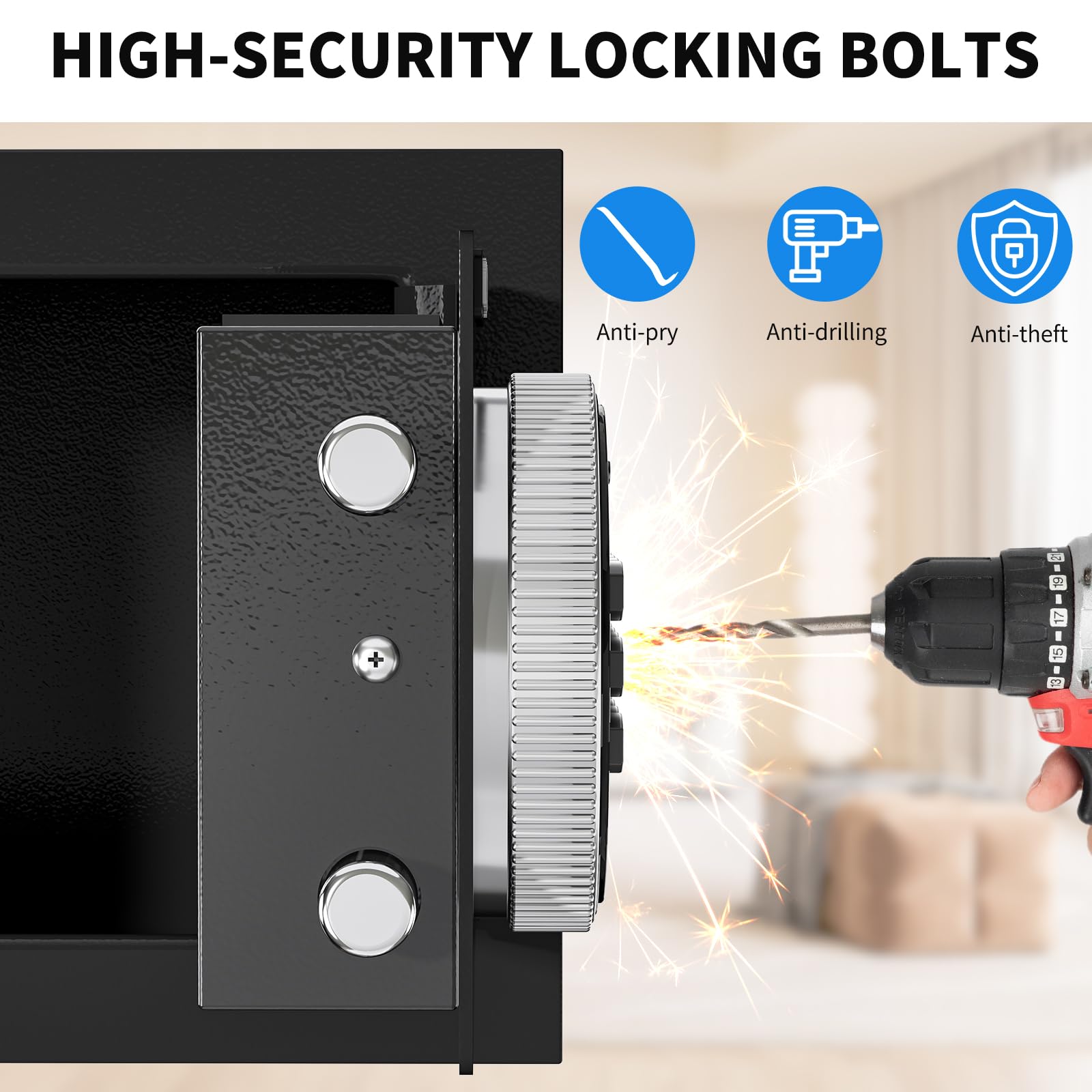 WASJOYE Mini Safe Tresor MöBeltresor Klein,6.8L Mini Tresor mit Schlüssel,Tresor Kinder mit Zahlenschloss,Elektronisch kleiner Tresor für Zuhause für Zuhause Ausweise Geld Wertsachen Bargeld