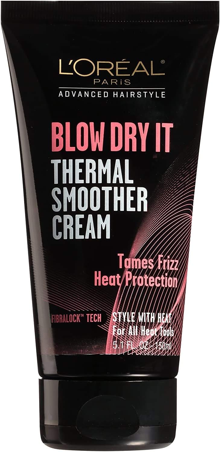L’Oréal Paris L'Oreal Hair Care Advanced Hairstyle Blow Dry It Thermal Smoother Cream, 5.1 Fluid Ounce