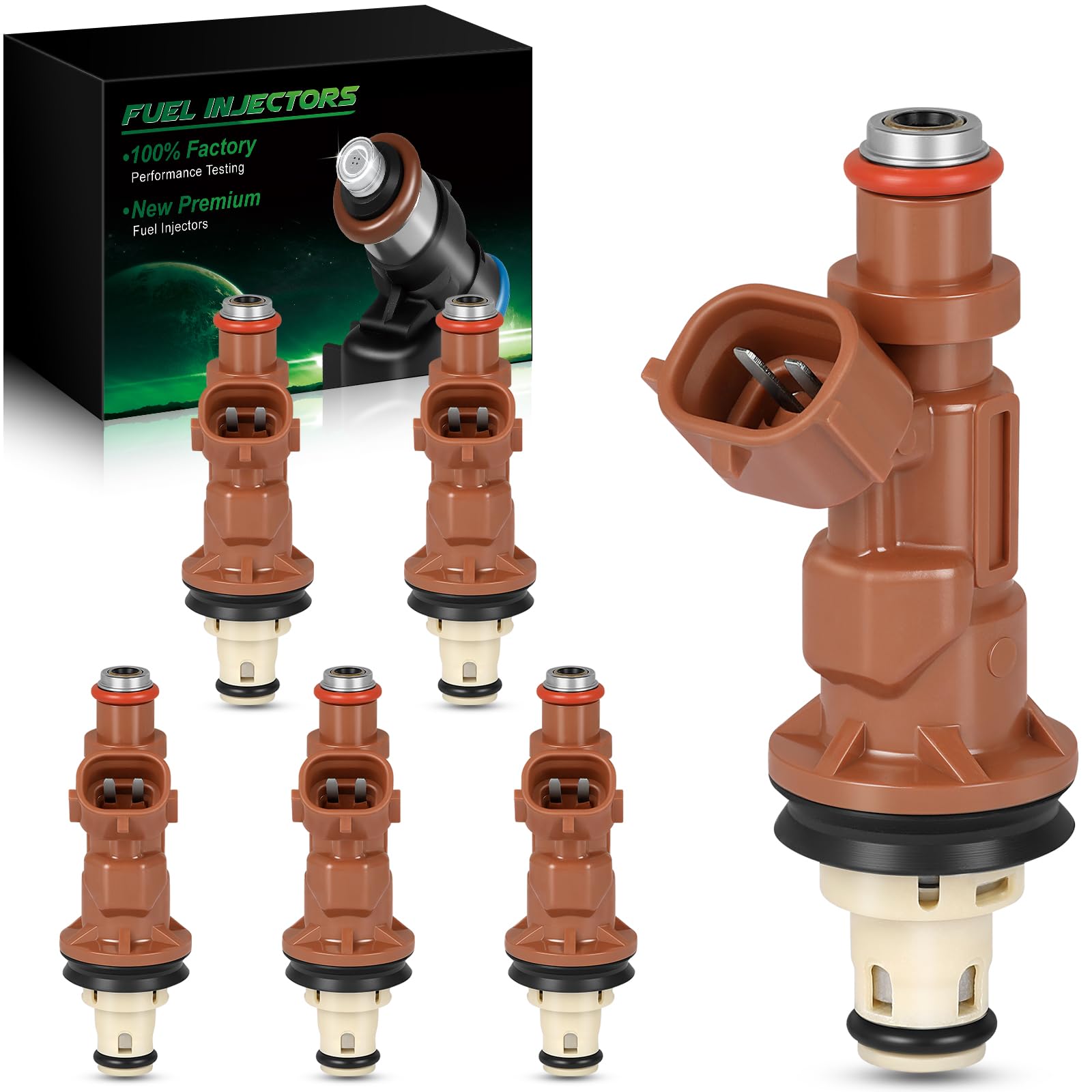 Photo 1 of SZKAIDAG Fuel Injector 23250-62040 Fits For:-Toyota 1999-2004 Tacoma, 2000 2001 2002 2003 2004 Tundra 3.4L, 1999-2002 4Runner 3.4L V6, 2320962040, FJ585, 1580561, 84212251, 2172933 (6 Pcs)