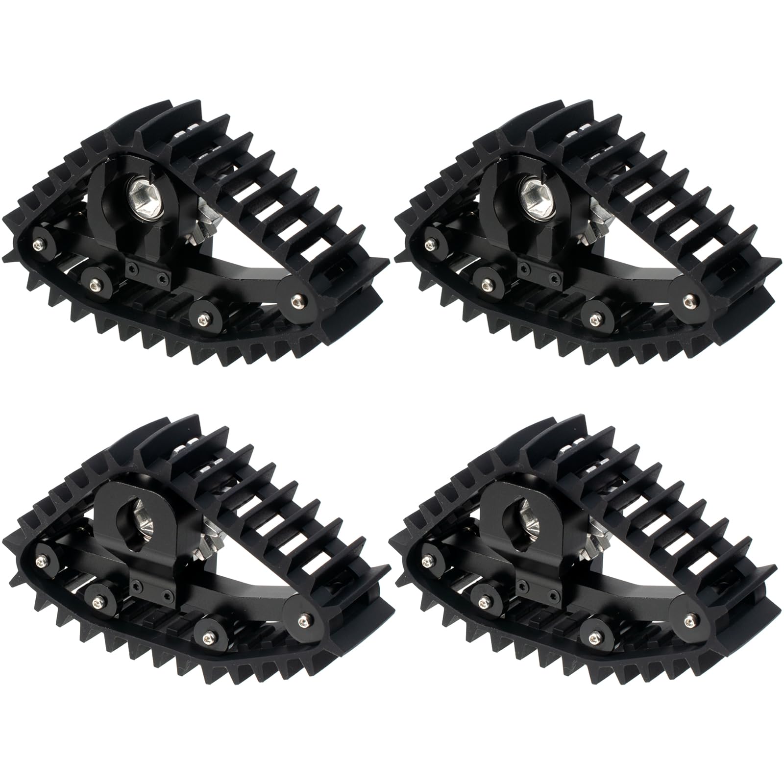 HobbyMarking TRX-4M Snow Wheel and Tires High-Grip Winter Track Tires for 1/18 TRX4M RC Crawler Performance Upgrade Accessories (Black)