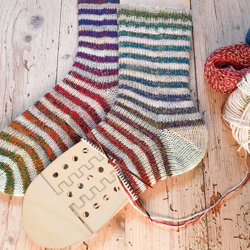 ERINGOGO Adjustable Wood Sock Blockers 2 Pairs DIY Knitting Tools for Crochet Stocking Display Models Sock Stretchers Compatible with Various Sizes image 4