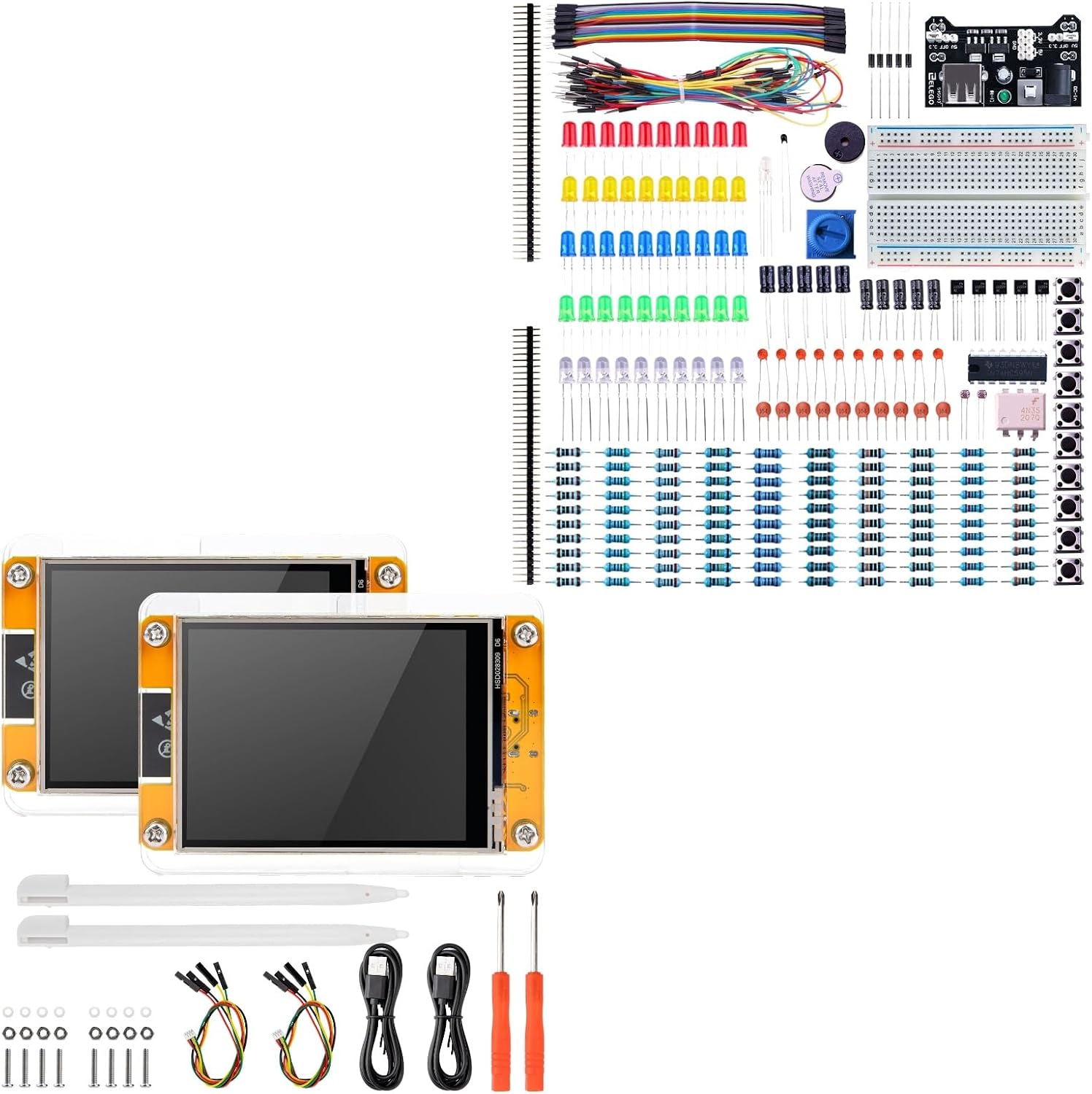 ELEGOO ESP-32 Touch Screen 2-Pack and 235pcs Fun Kit STEM Project Bundle