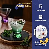 Vista 39 de ColoVie Martini Glasses set of 6,Champagne Flutes set of 6, Stemless, Colored