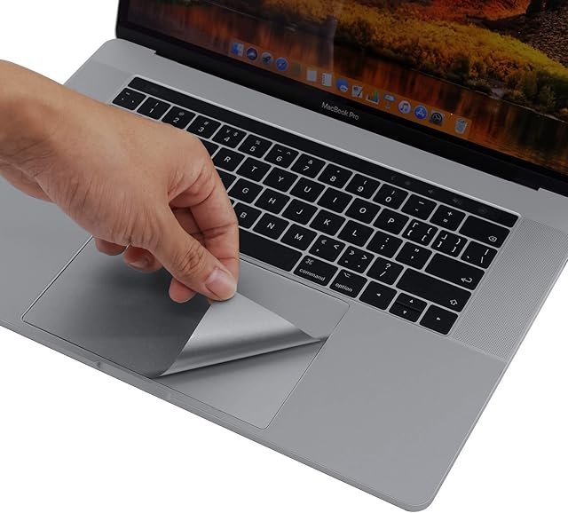 LENTION Palm Rest Cover Skin Compatible with MacBook Pro (15 inch, 2016-2019) with Thunderbolt 3 Ports, Protective Vinyl Decal Sticker with Trackpad Protector (Space Gray)