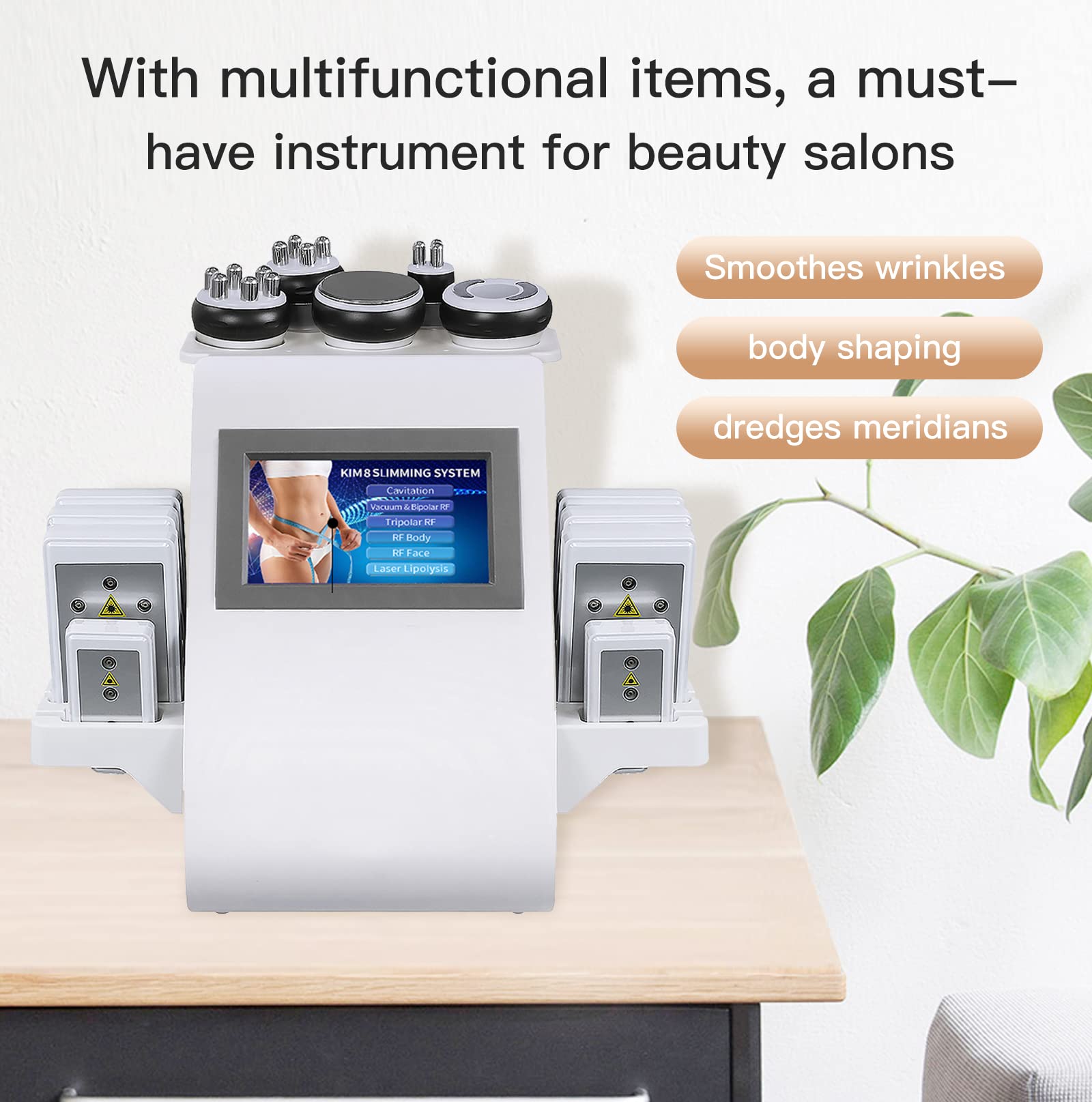 Appareil de cavitation 6 en 1, Hbealifee Machine de Beauté Corporelle Professionnelle - Masseur à Radiofréquence - Appareil de Réduction sous Vide pour le Contour du Corps - Machine à Massage pour les