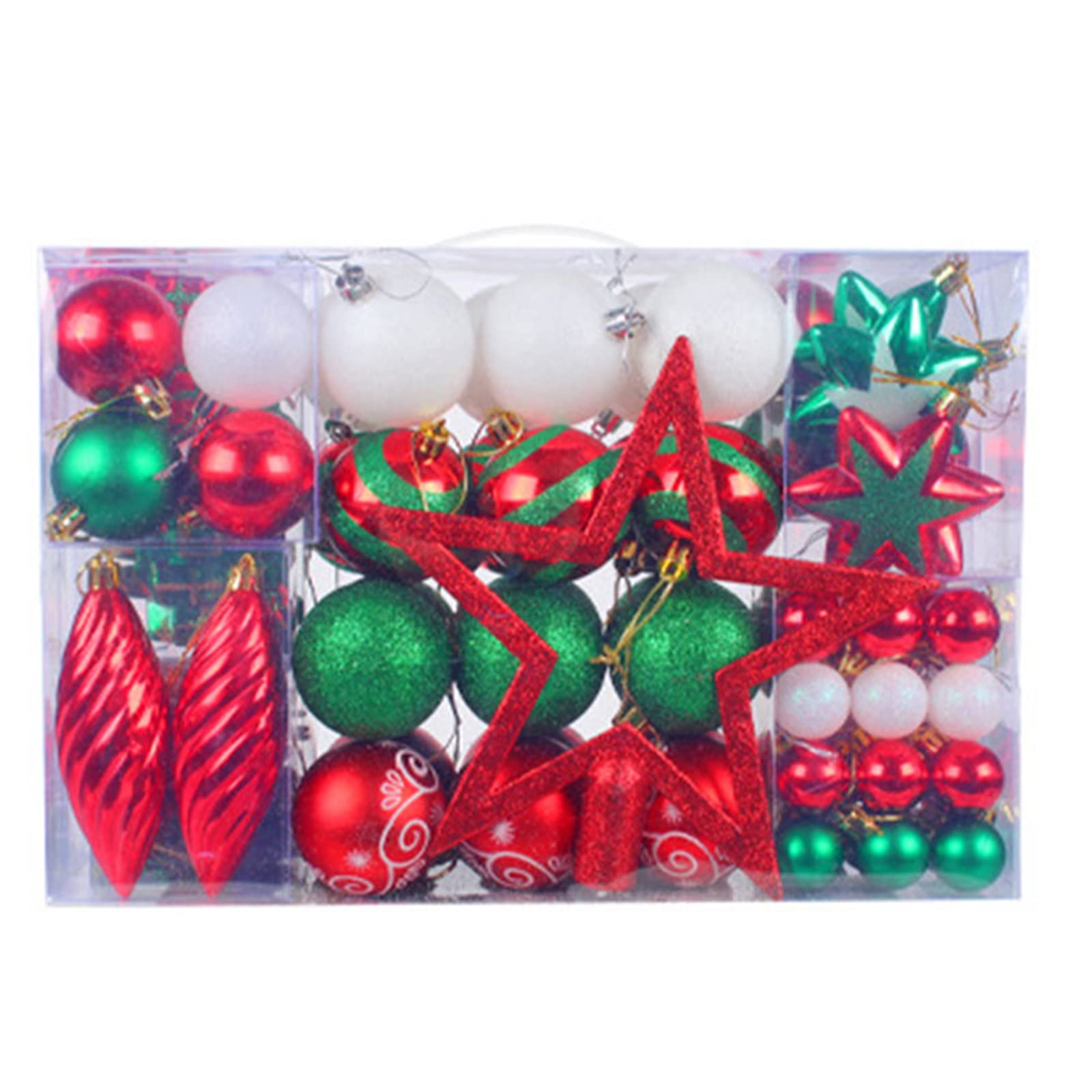 Buxuaaaa C Hristmas Ball Ornament 102Pcs / Box Hristmas Tree Baubles Box Package Tree Decoration Hanging Ball Ornaments