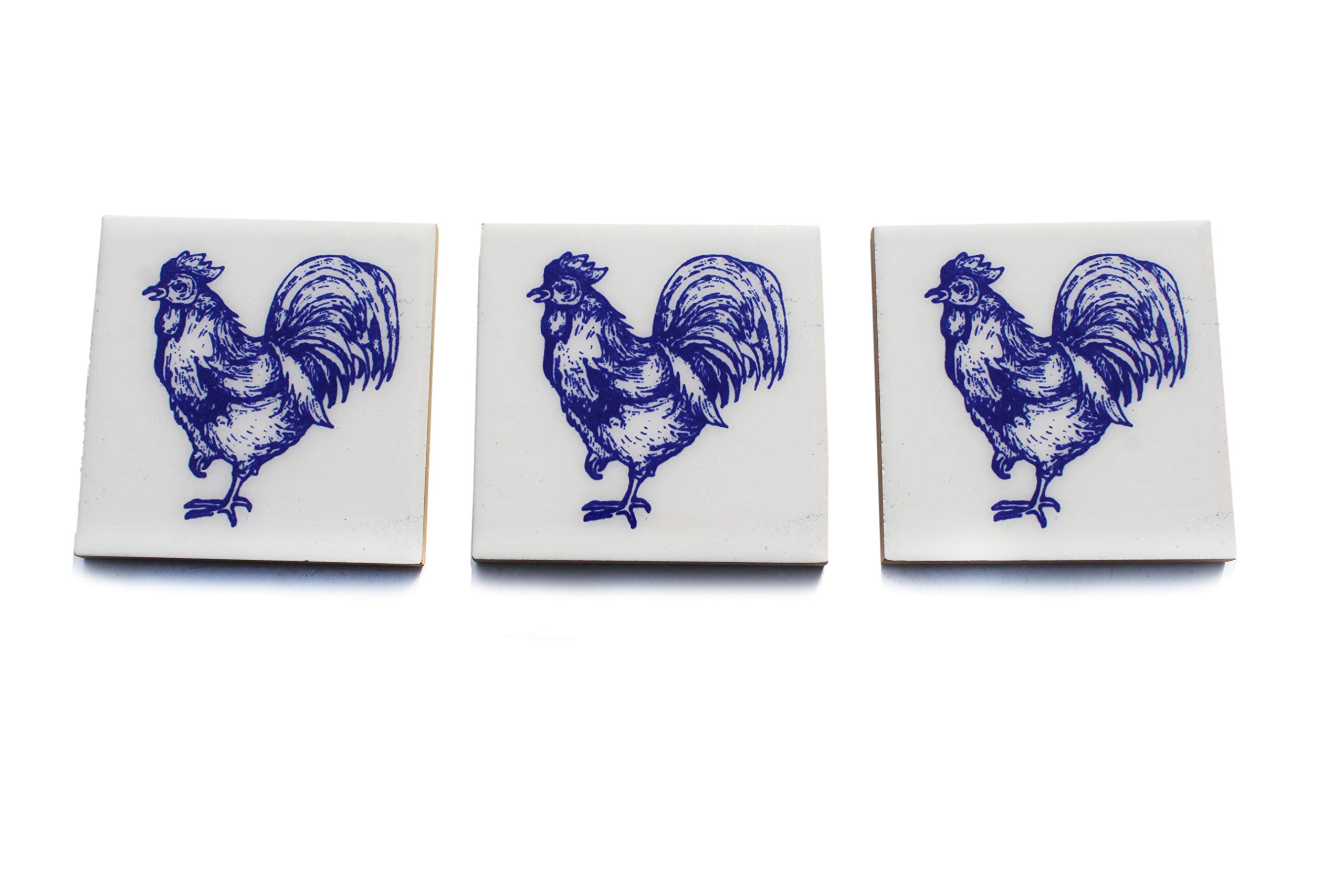 Shiv Kripa Blue Pottery Animal Tile Home Decorative Floral Showroom Ceramic Mosaic Wall Handmade Kitchen Washroom, Furniture Tabletop Interior Exterior Floor Wall Tile 3 x 3 Inch (3 in, White Blue)-image-46
