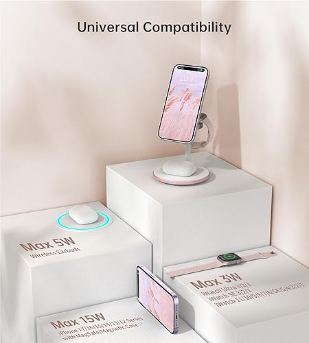 Miniatura 5 de XooFly Estación de carga inalámbrica 3 en 1 para dispositivos Apple, soporte de cargador inalámbrico rápido con adaptador de 20 W para iPhone 1716