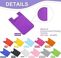 Vista 5 de Frienda 24 piezas de silicona para tarjetero, billetera para teléfono, autoadhesiva, para la parte posterior del teléfono, para cheque