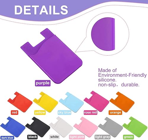 Miniatura 5 de Frienda 24 piezas de silicona para tarjetero, billetera para teléfono, autoadhesiva, para la parte posterior del teléfono, para cheque,