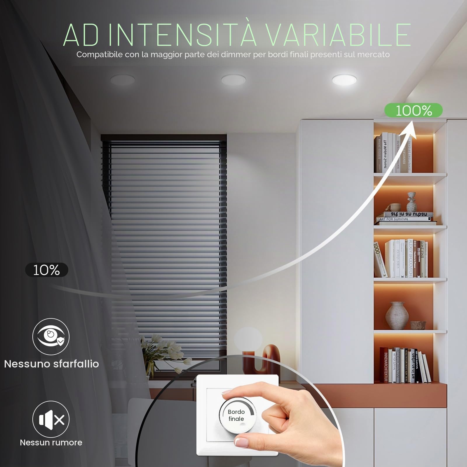 ALUSSO Faretti LED da Incasso Per Cartongesso Dimmerabili 12W 1200LM IP44 Faretti LED Soffitto Incasso Cartongesso, 3000K 4000K 6500K Regolabile, Diametro del Foro 120-130MM, Bianco, Set da 6