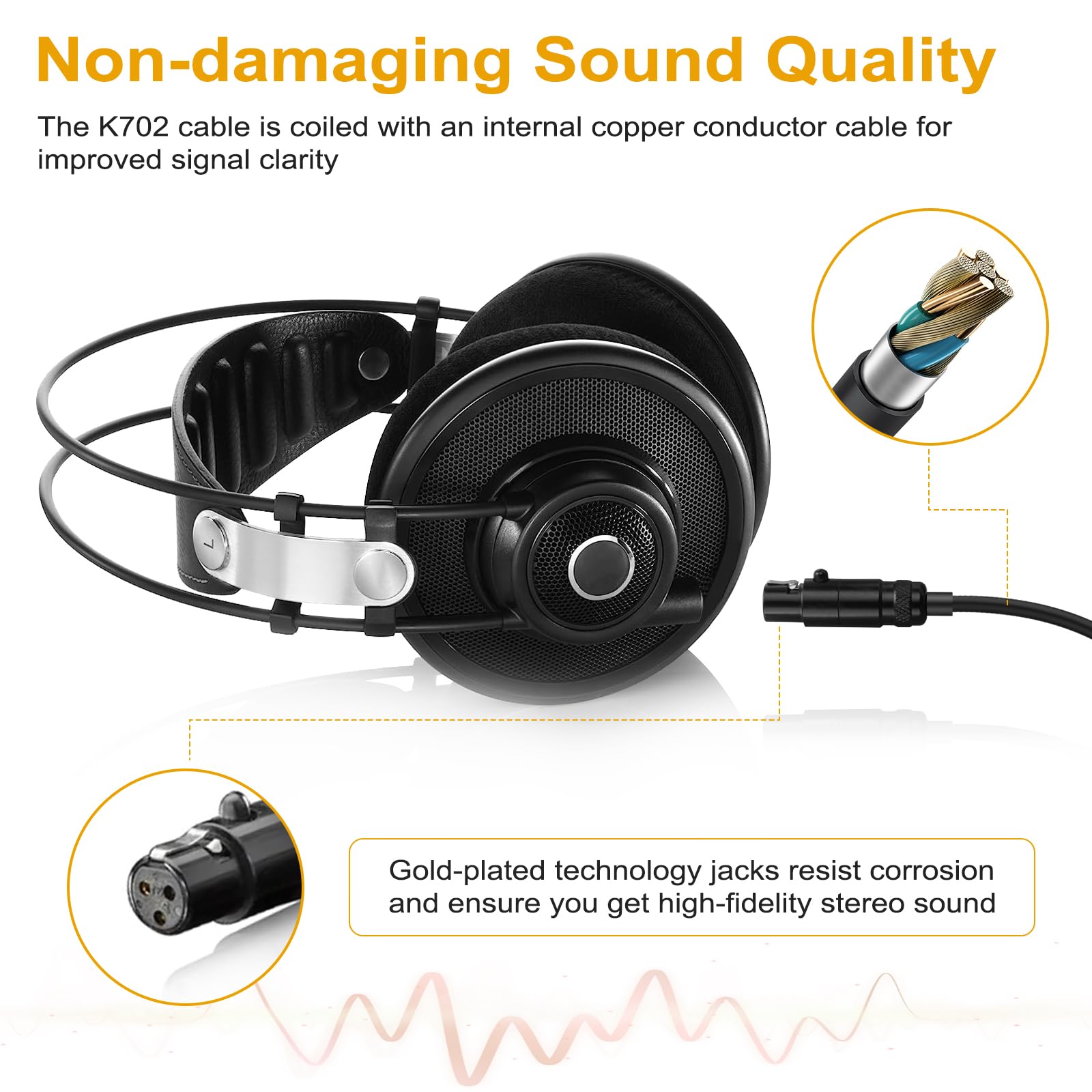 Amazon.com: Zosvoses K702 Cable Compatible with AKG Q701, K712