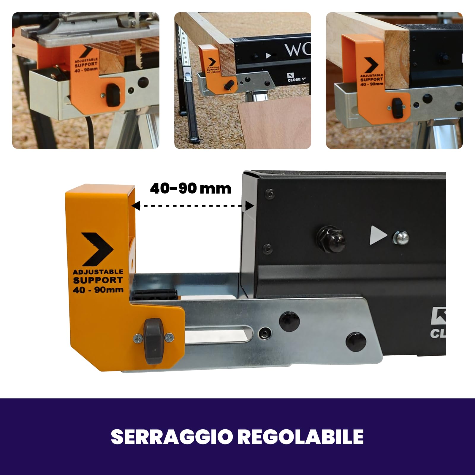 Cavalletti x2 Stabili e Robusti Piedini Antiscivolo Regolabili Pieghevoli a Regolazione Rapida S600A