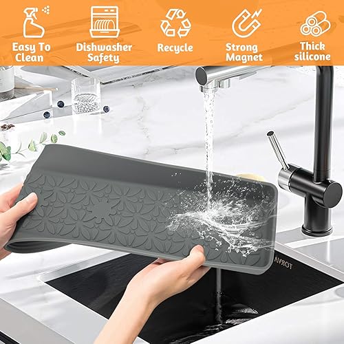 Miniatura 5 de Estante superior magnético de silicona de 30 pulgadas para cocina, suave, flexible, fuerte, magnético, resistente al calor, organizador de especias