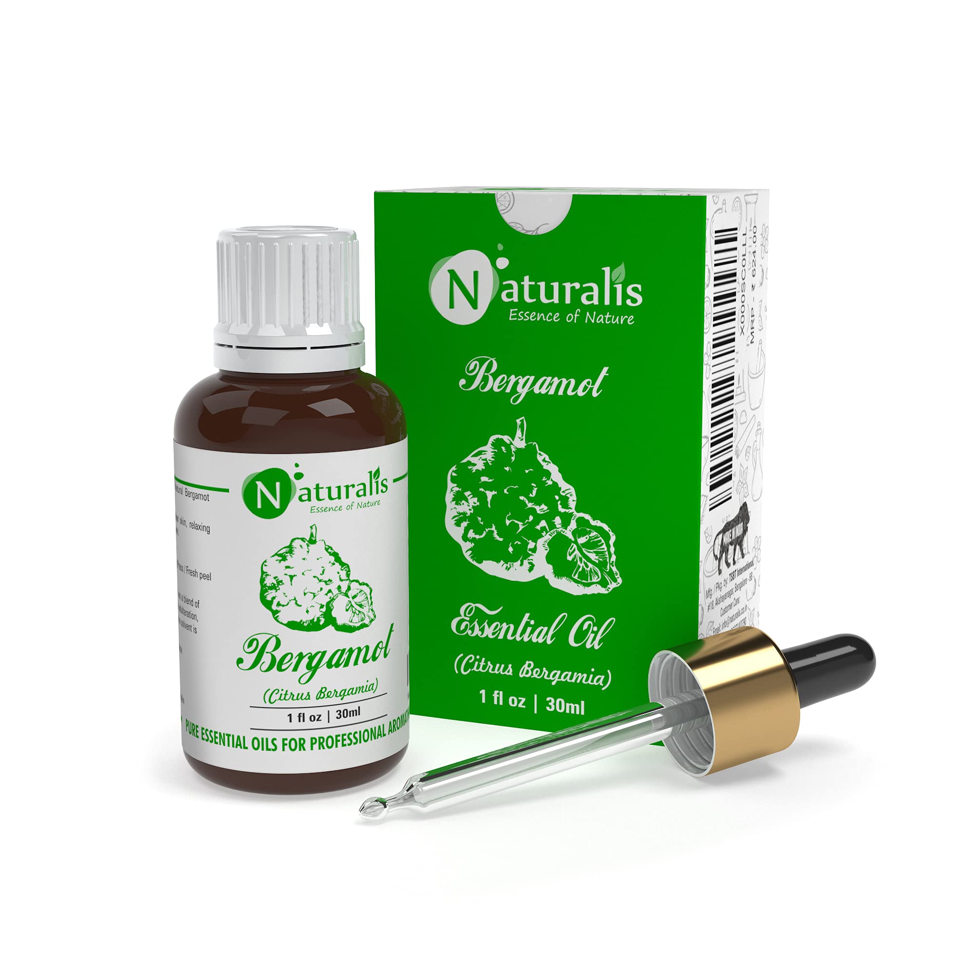 Naturalis Essence of Nature Bergamot Essential Oil for Insomnia, Stress,