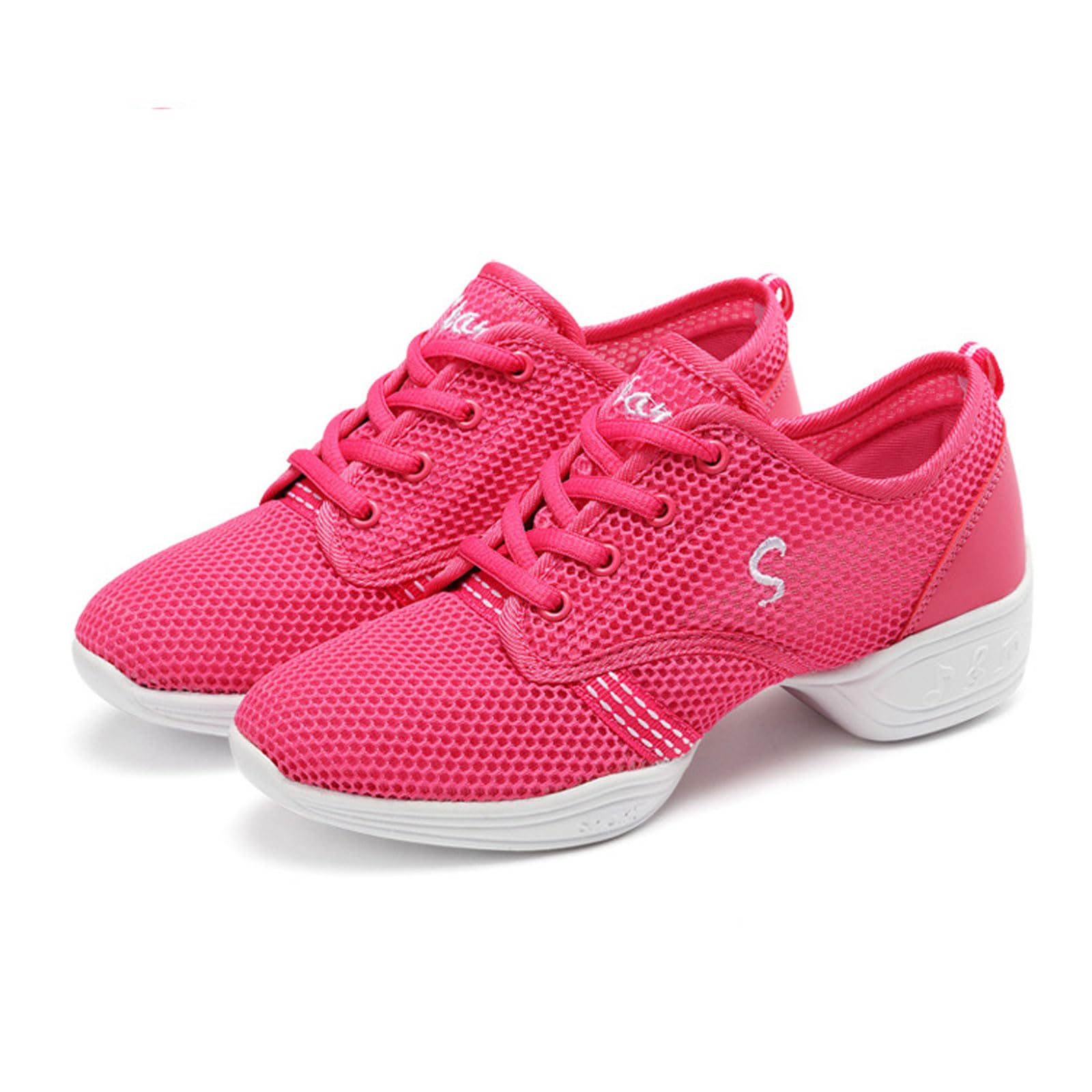 Women's Dance Sneakers - Mesh Split Sole Jazz Shoes, Walking, Latin, Ballroom, Casual, Lightweight, Breathable