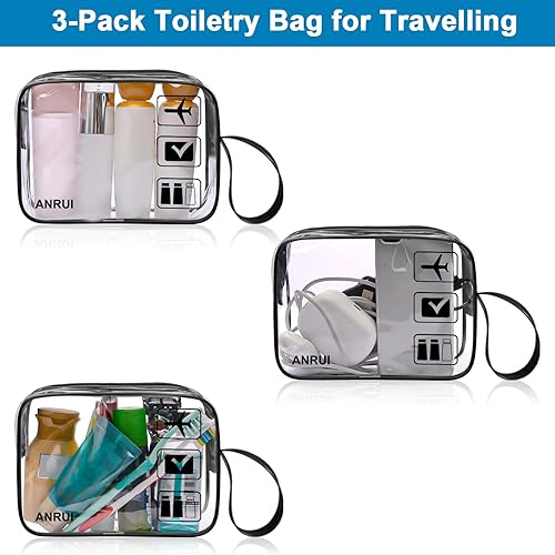 Miniatura 5 de ANRUI Bolsas de maquillaje transparentes para mujeres, bolsa de maquillaje pequeña para niñasniños, bolsa organizadora de artículos de tocador de