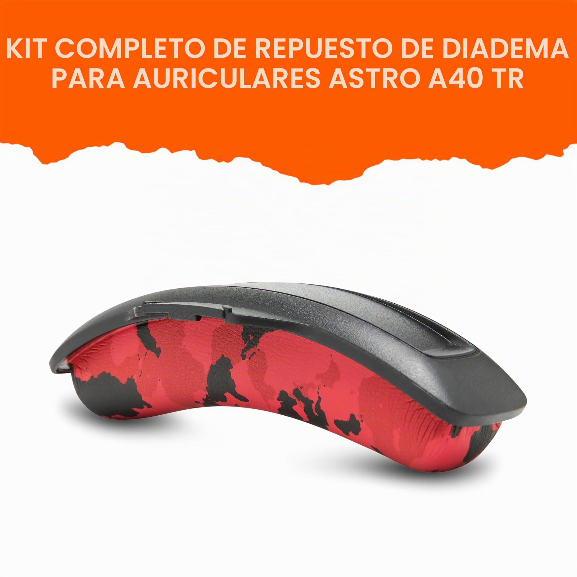 WC Mod Kit A40 –Almohadillas de Gel refrescante + Diadema de Repuesto compatibles con Astro A40 Gen 4 y A40 TR de Wicked Cushions | Mayor Comodidad, refrigeración y Durabilidad | Red Camo