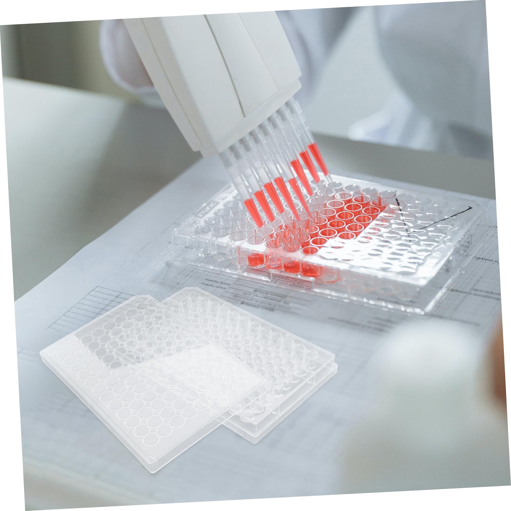 Unomor Plastic 96-Well Culture Plate Tissue Culture Tool Laboratory Plate Flat Top