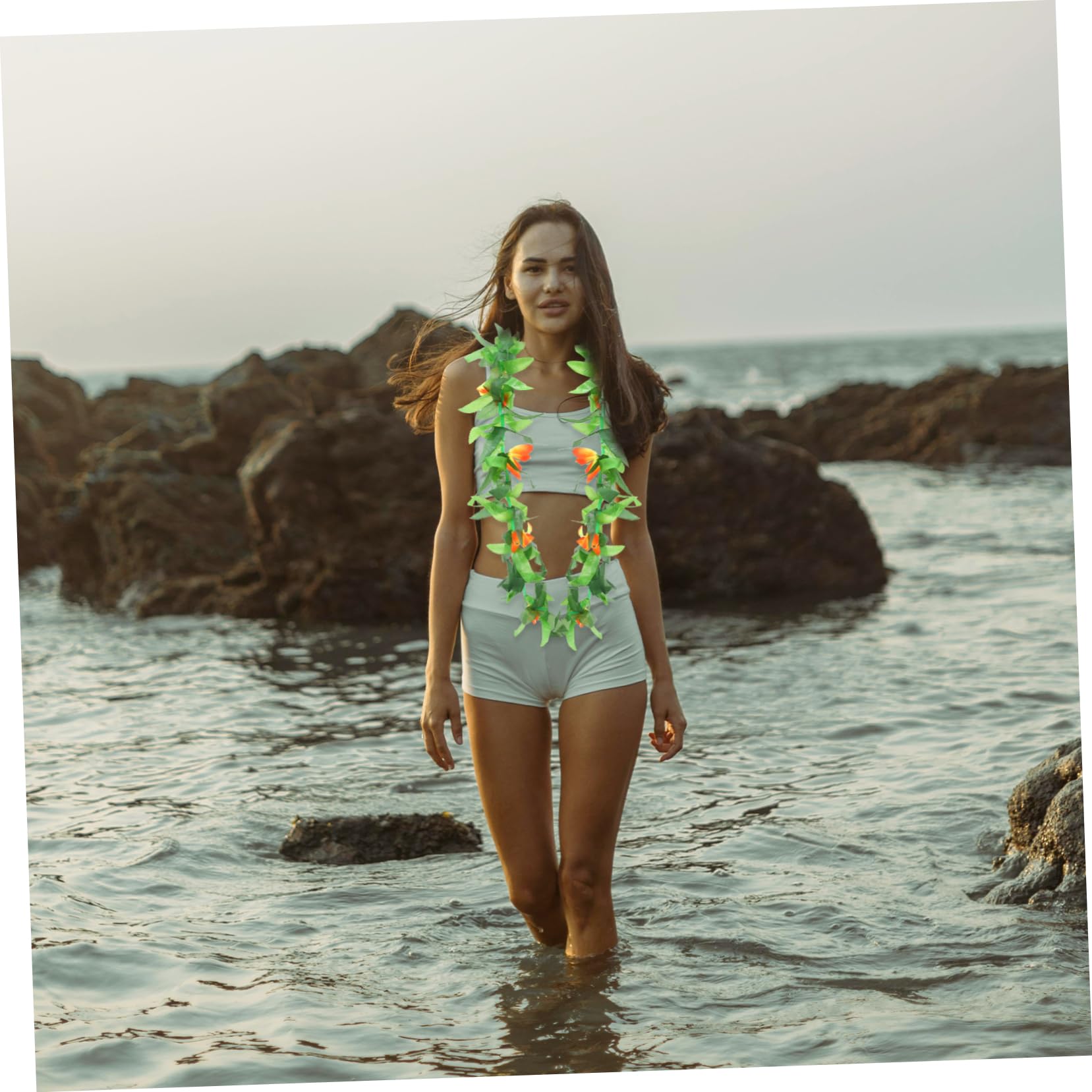 Cabilock 4 Sets Hawaiianische Partydekorationen Hawaiianische Mottoparty Hawaiianische Mottoparty Hawaiianischer Kranz Hawaiianische Girlande Hawaiianische Haarspange Partyzubehör