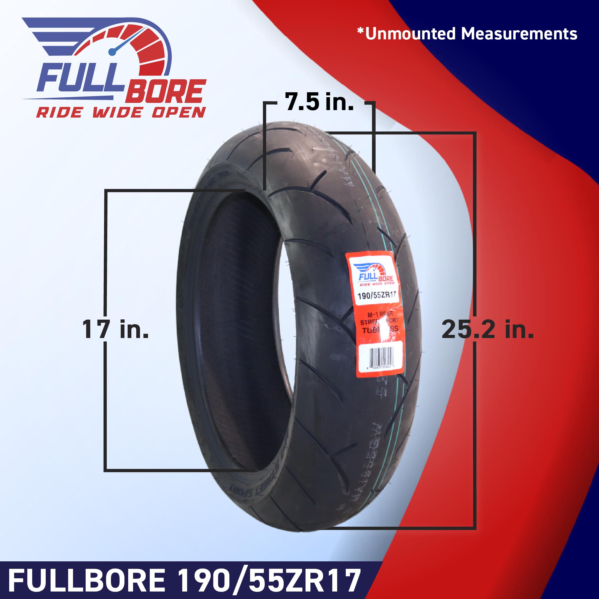 Amazon.com: FULL BORE M1 190/55ZR17 Rear Motorcycle Tire Radial