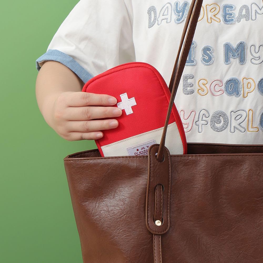 4 Piezas Botiquín de Primeros Auxilios, Mini Bolsa Médica Vacía, Botiquínes de Viaje Portátil para Situaciones de Emergencia en el Hogar, Oficina, Viajes